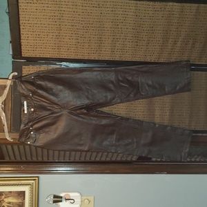 Tommy Hilfiger Brown Leather Pants size 14 Womans